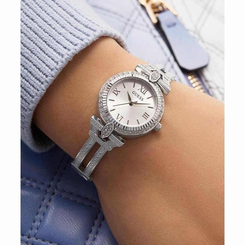 Guess Ladies Silver Tone Analog Watch