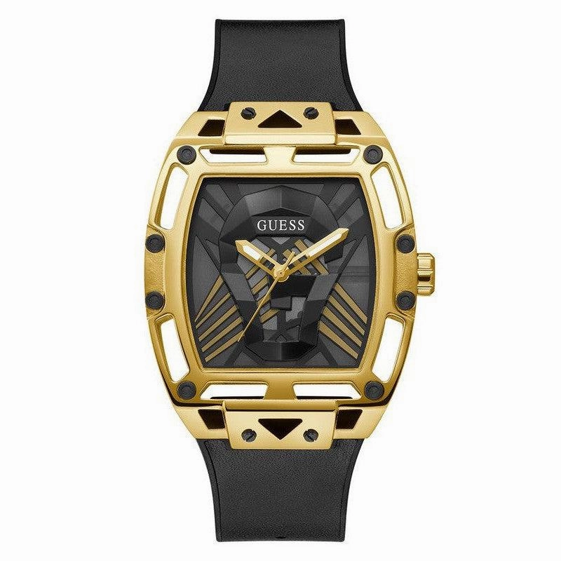 GUESS Mens Black Gold Tone Multi-function Watch GW0500G1