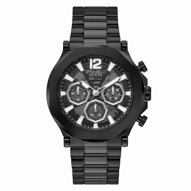 GUESS Mens Black Tone Multi-function Watch GW0539G3