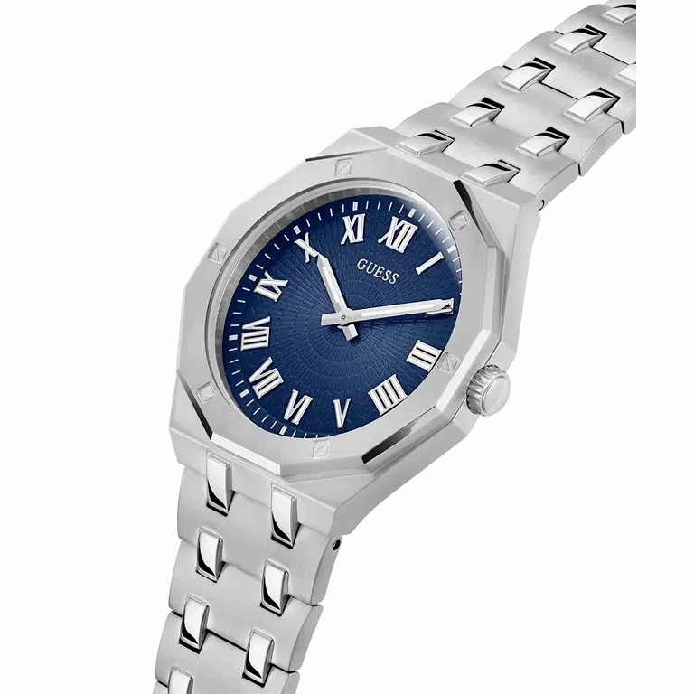 Guess Mens Silver Tone Analog Watch GW0575G4
