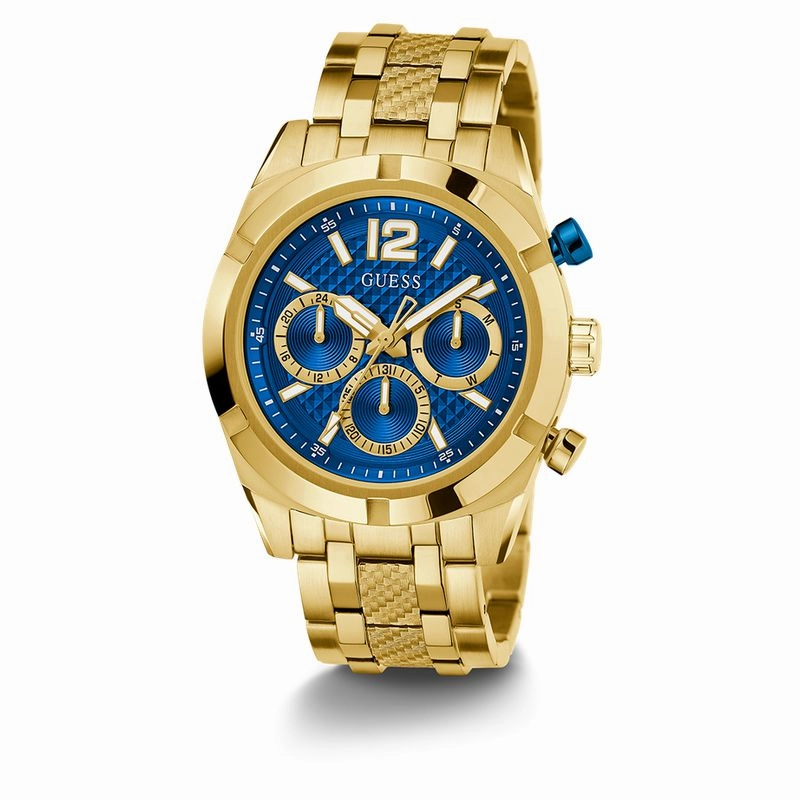 Guess Resistance Blue Dial Multifunction Watch
