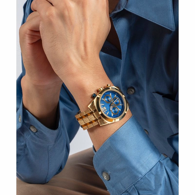 Guess Resistance Blue Dial Multifunction Watch