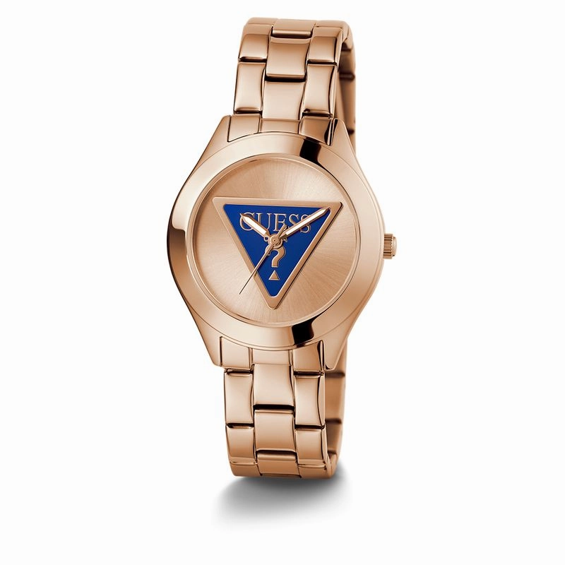 Guess Tri Plaque Rose Gold Dial Analog Watch