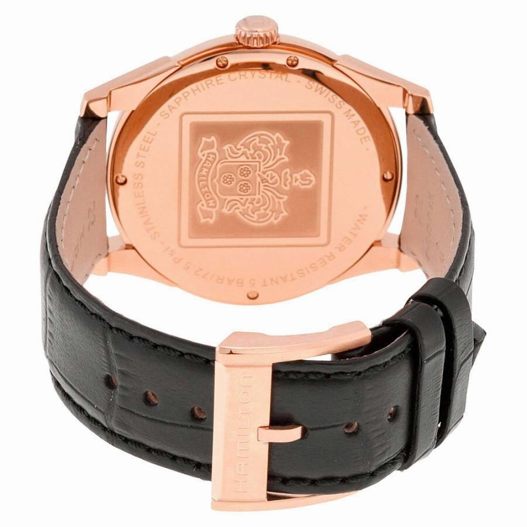 Hamilton Men's Watch - Jazzmaster Thinline Grey Dial Black Leather Strap | H38541783