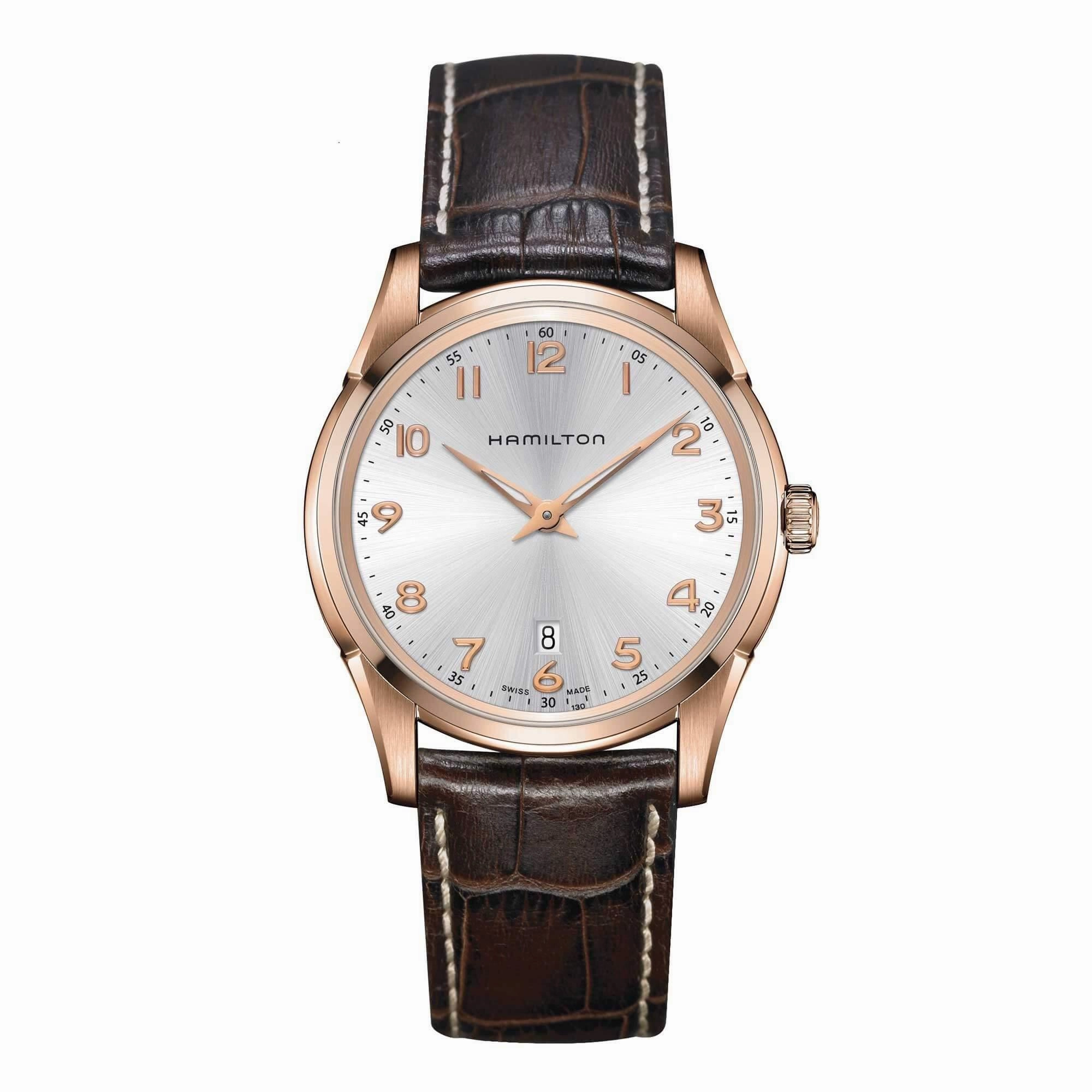 Hamilton Men's Watch - Jazzmaster Thinline Silver Dial Calf Leather Strap | H38541513