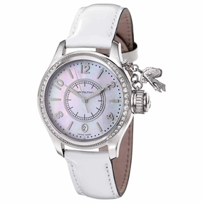 Hamilton Women's Watch - Khaki Navy Seaqueen White Strap Diamond Bezel | H77311615