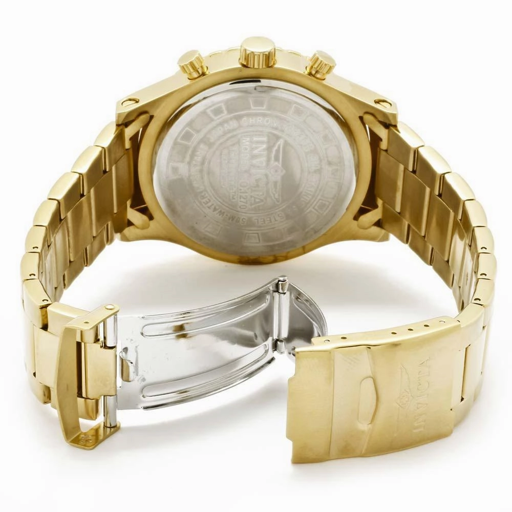 Invicta 1270 Men's Specialty Gold Plated Stainless Steel Gold Tone Dial Chronograph Watch
