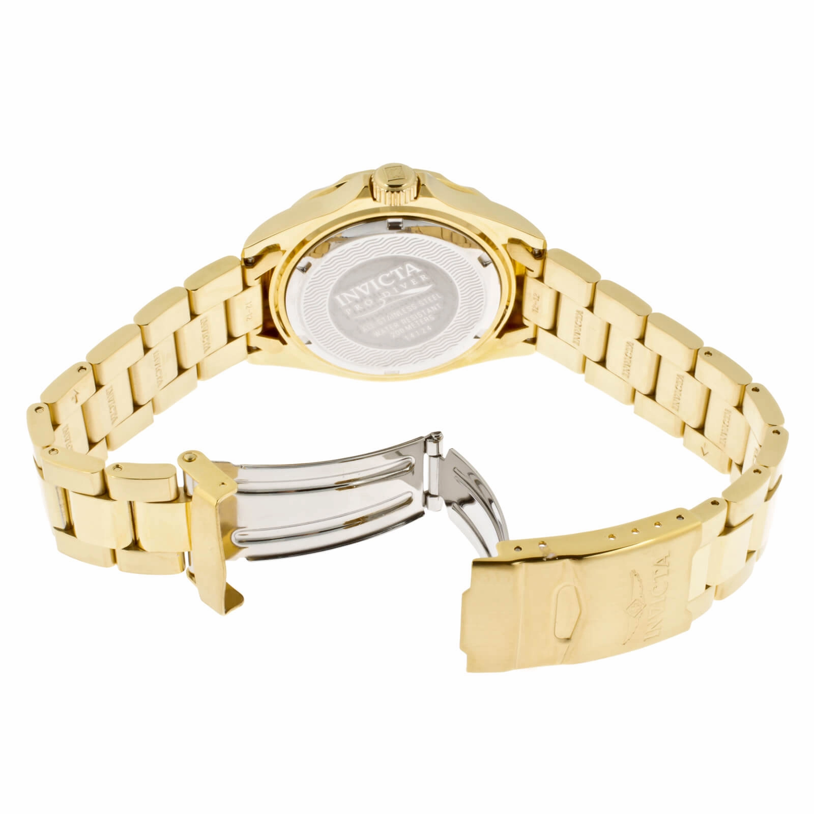 Invicta 14124 Mens Pro Diver Gold Tone Dial Gold Plated Stainless Steel Dive Watch