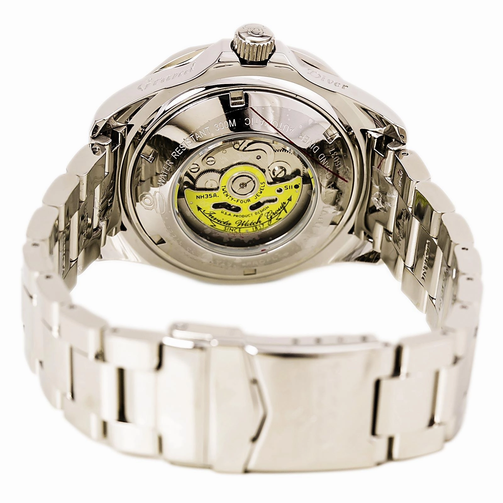 Invicta 16037 Men's Grand Diver Charcoal Dial Steel Bracelet Automatic Dive Watch