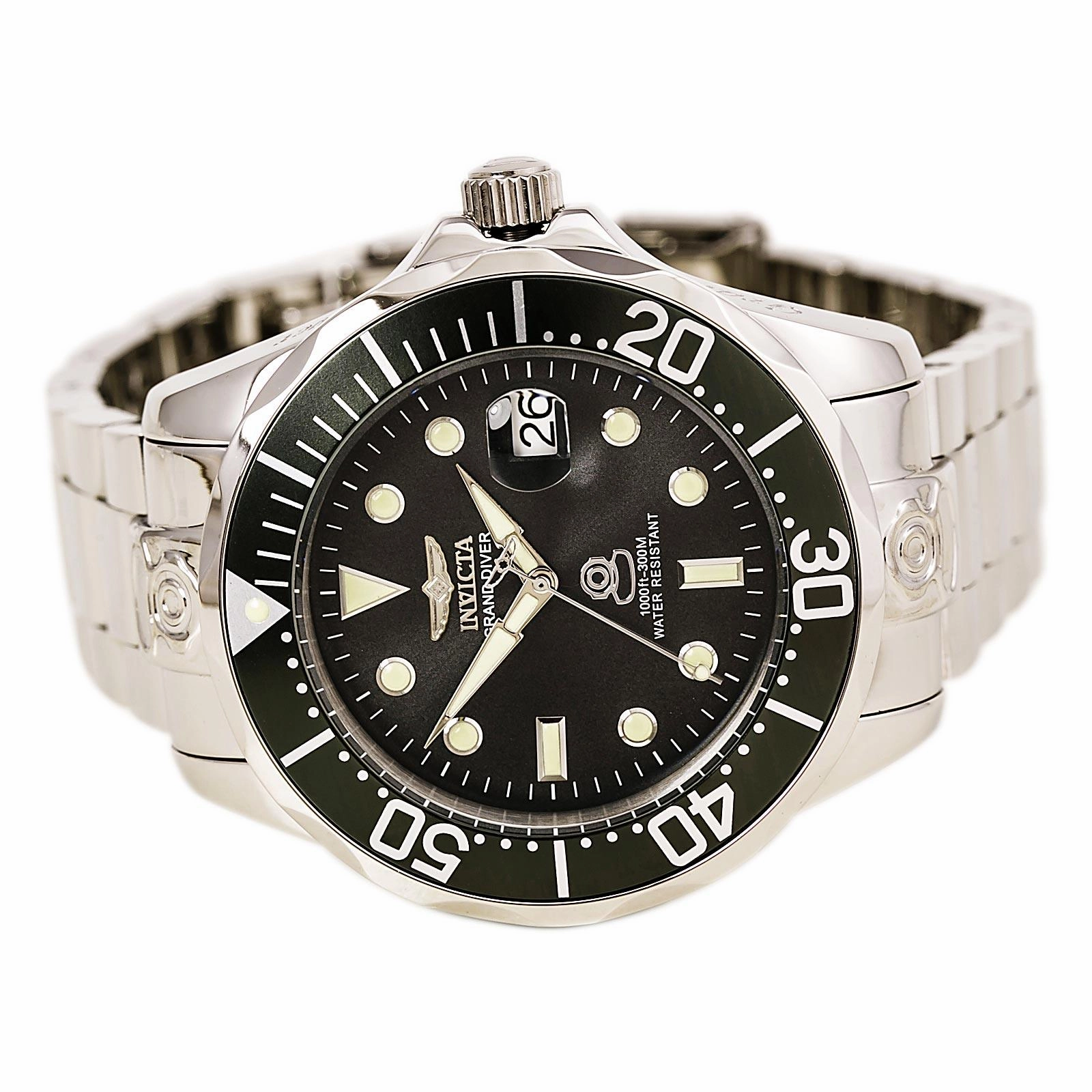 Invicta 16037 Men's Grand Diver Charcoal Dial Steel Bracelet Automatic Dive Watch