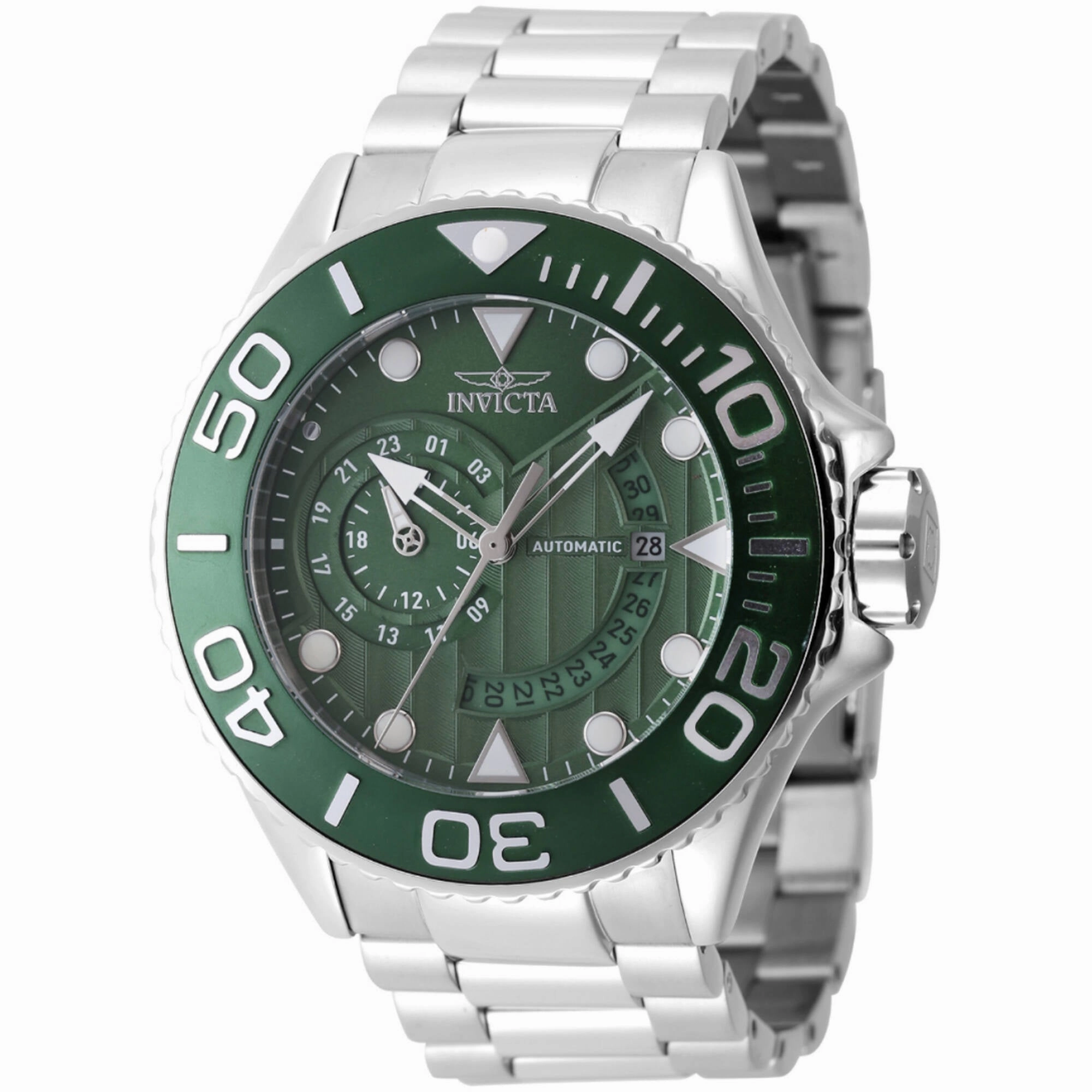 Invicta Men's Automatic Watch - Grand Diver Dark Green Dial Steel Bracelet | J47542