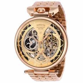 Invicta Men's Automatic Watch - Objet D Art Skeleton Dial Rose Gold Bracelet | 38326
