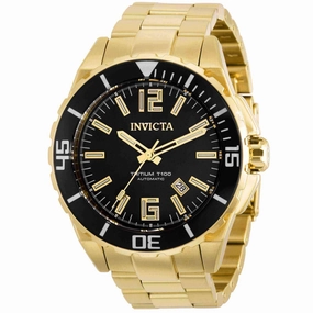 Invicta Men's Automatic Watch - Pro Diver Black Dial Yellow Gold Bracelet | 39417