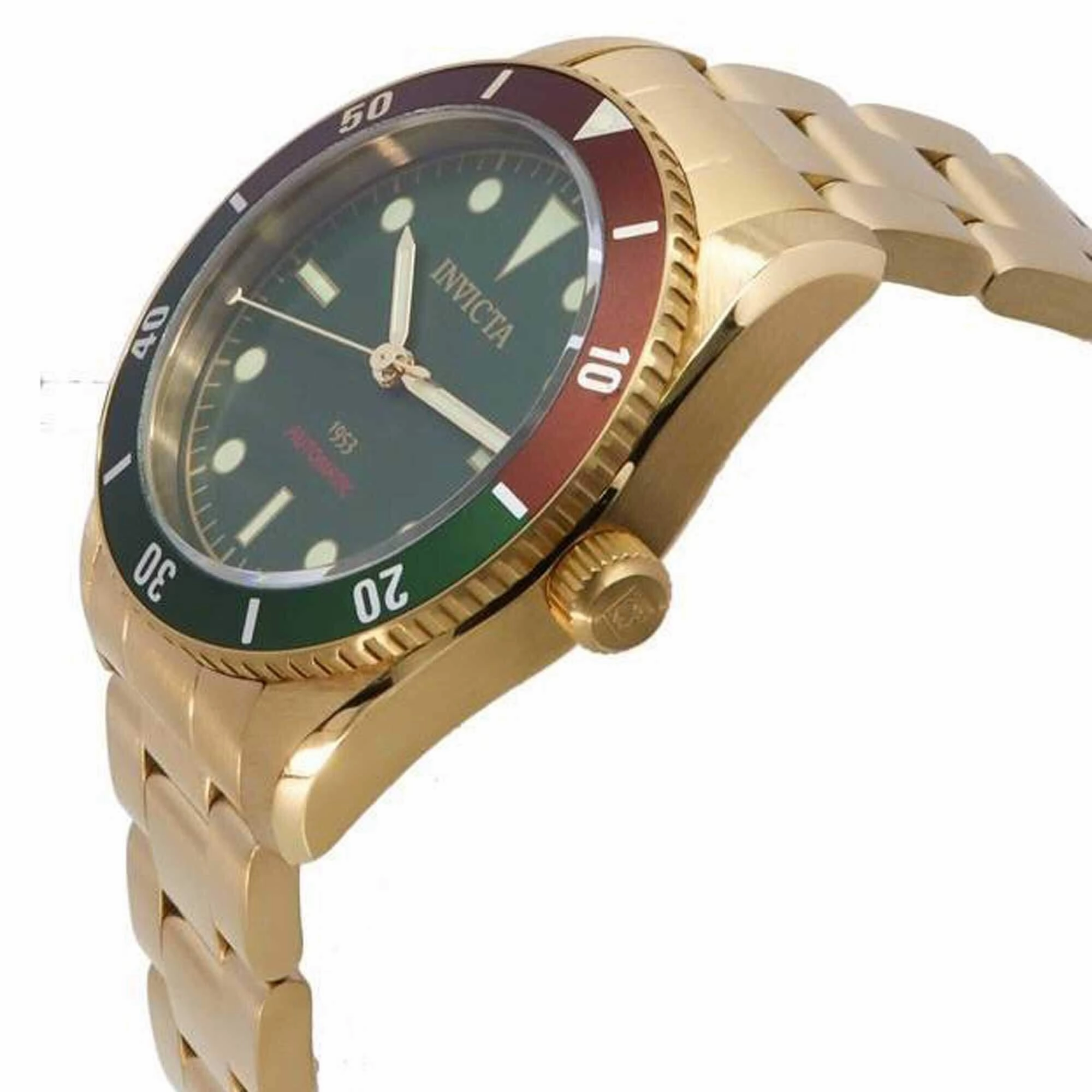 Invicta Men's Automatic Watch - Pro Diver Brown, Green Bezel Bracelet | 40489