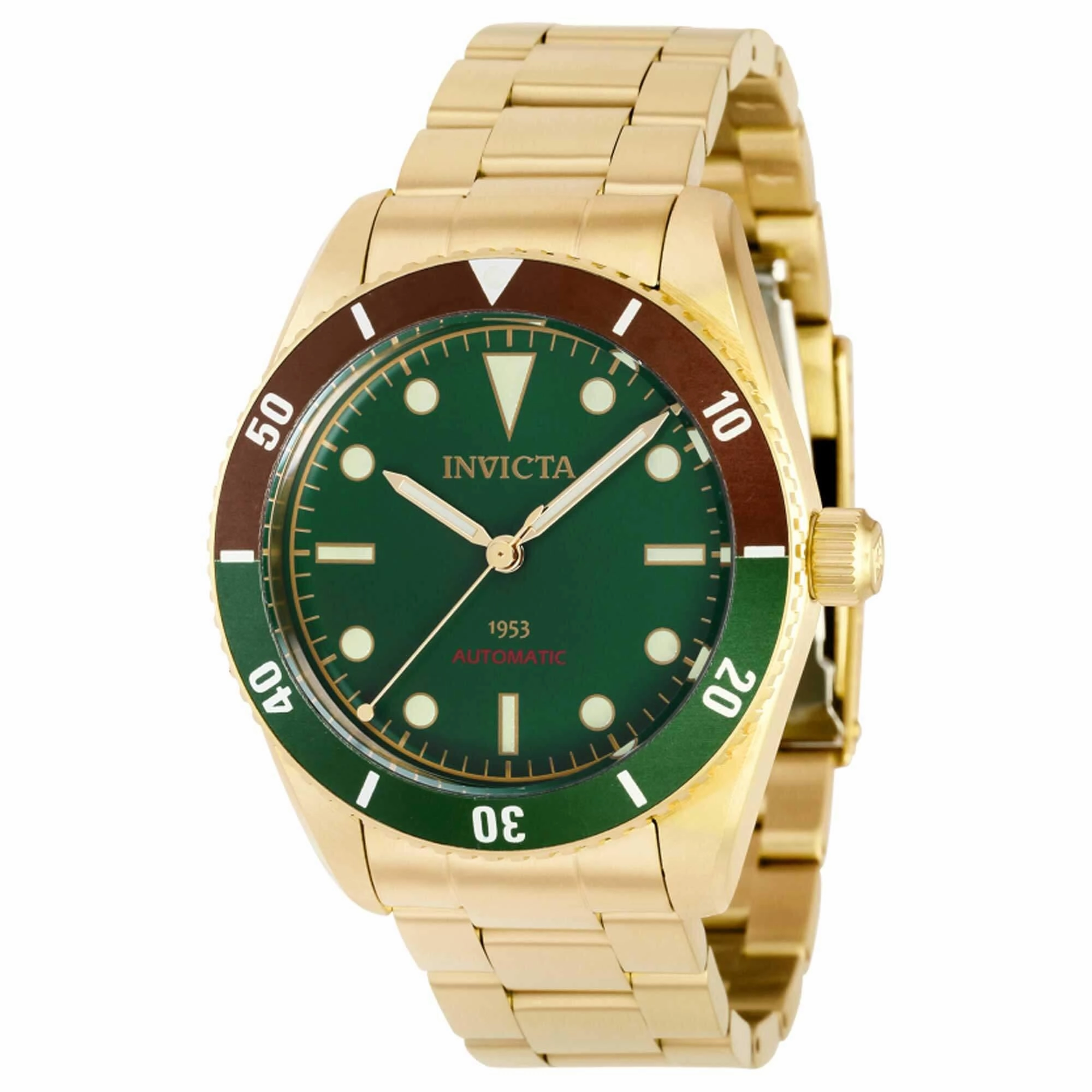 Invicta Men's Automatic Watch - Pro Diver Brown, Green Bezel Bracelet | 40489