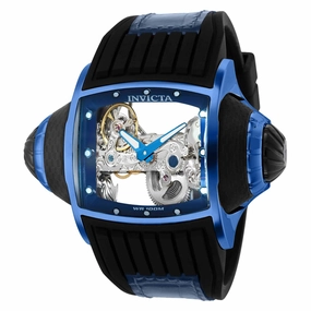 Invicta Men's Automatic Watch - Vintage Blue and Black Case Skeleton Dial | 35277
