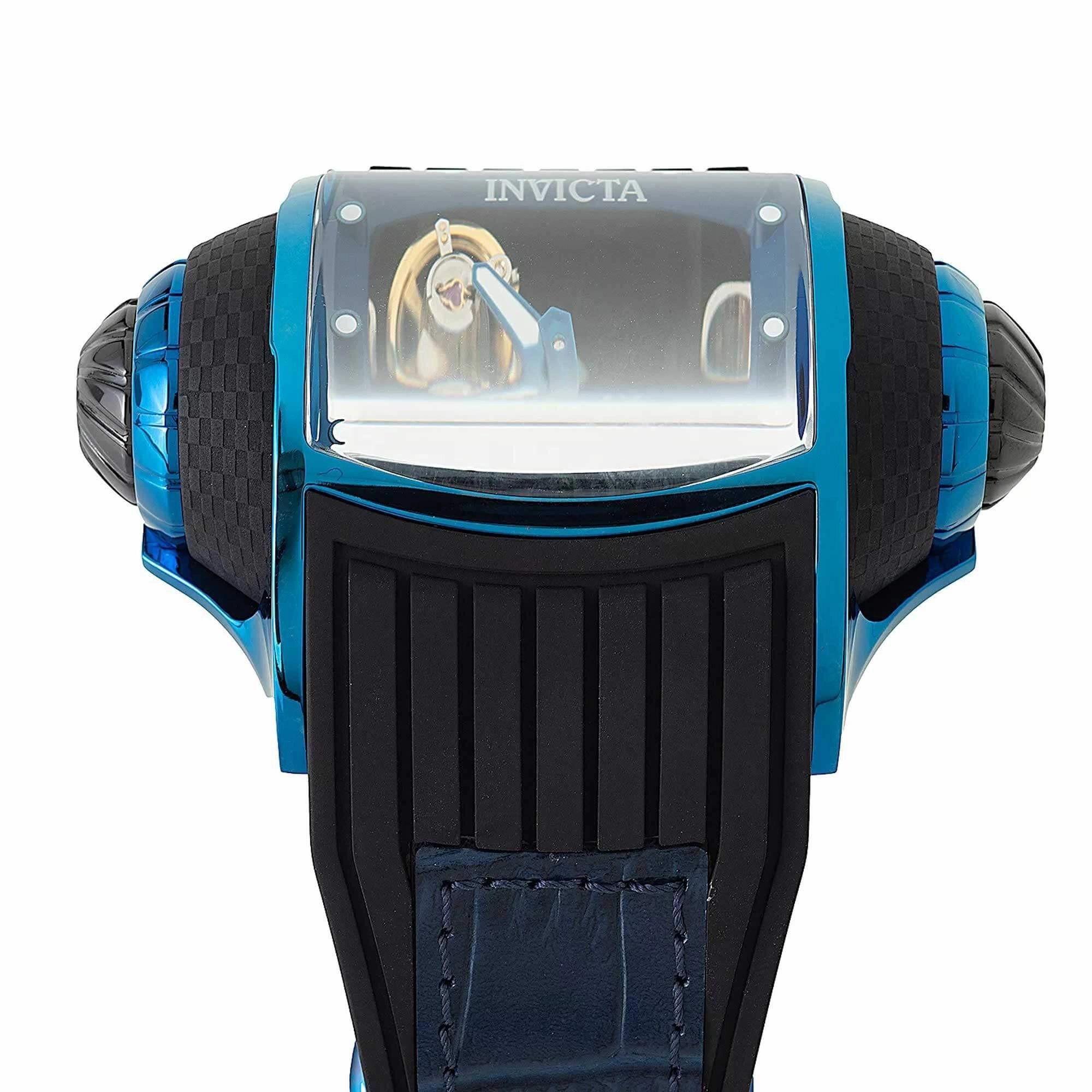 Invicta Men's Automatic Watch - Vintage Blue and Black Case Skeleton Dial | 35277