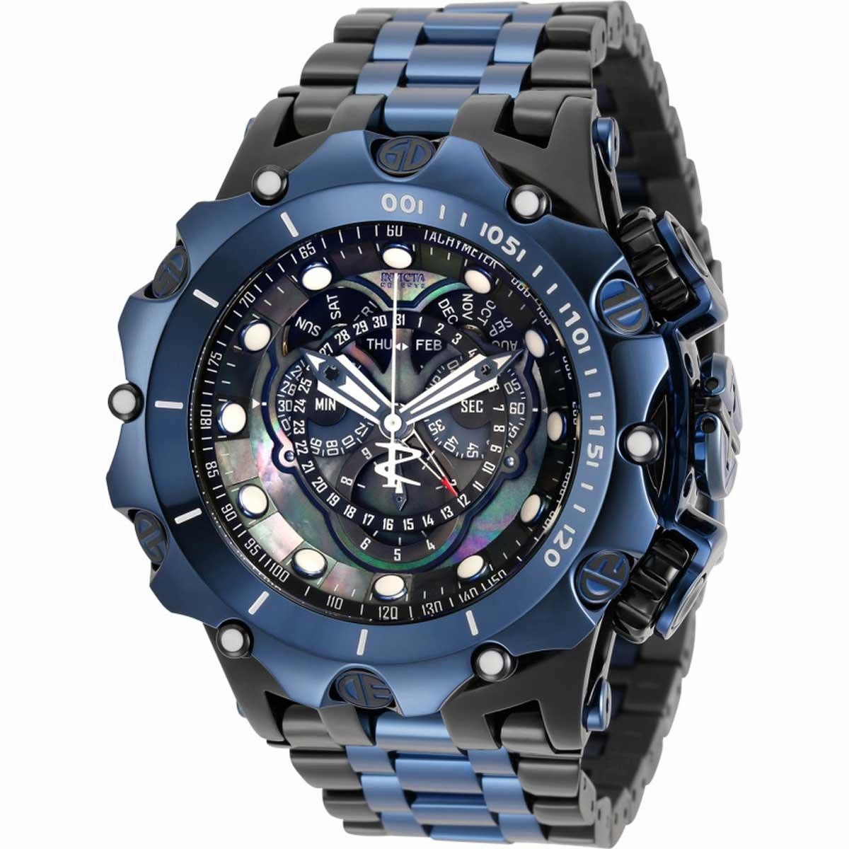 Invicta Men's Chrono Watch - Reserve Venom MOP Dial Black/Dark Blue Bracelet | 31726