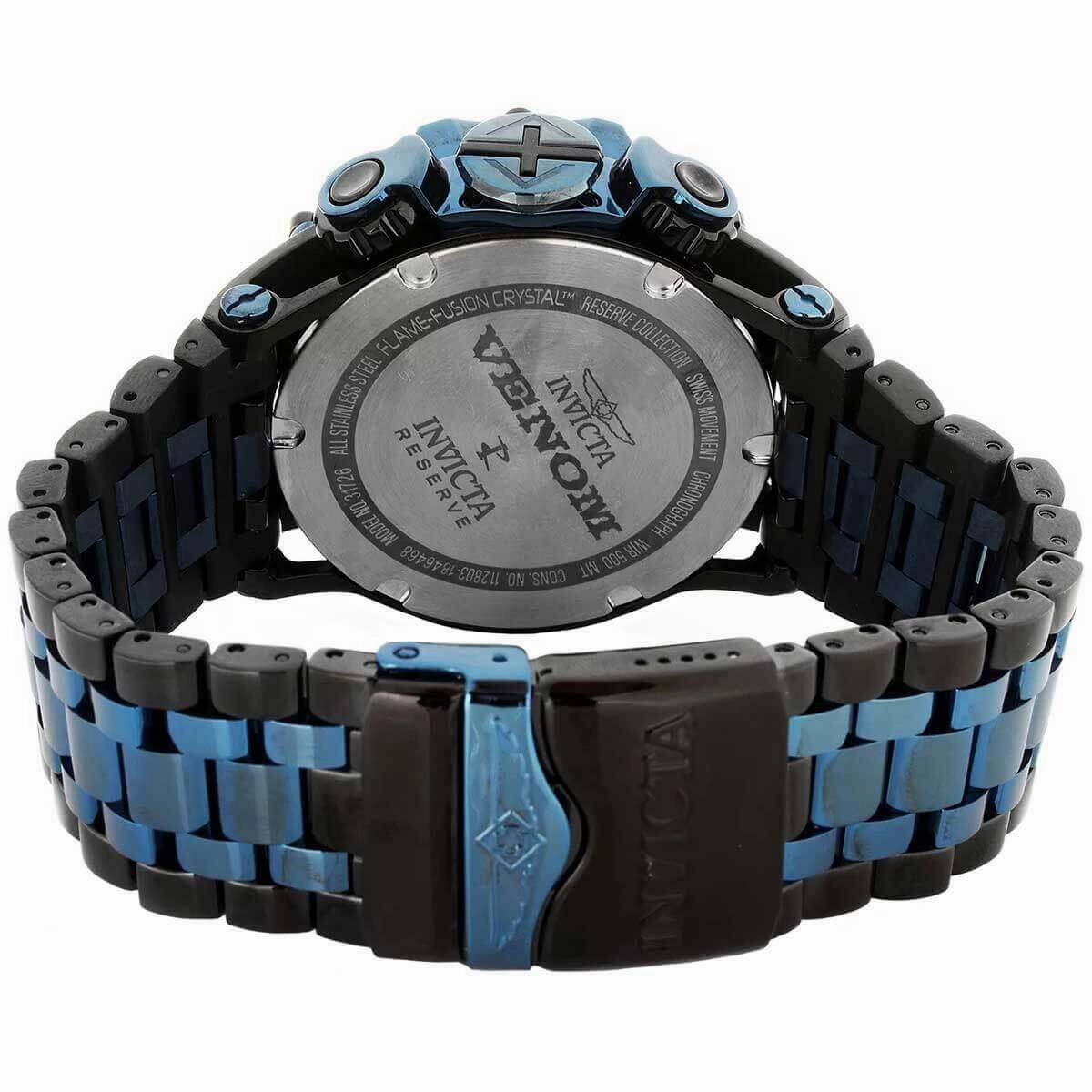 Invicta Men's Chrono Watch - Reserve Venom MOP Dial Black/Dark Blue Bracelet | 31726