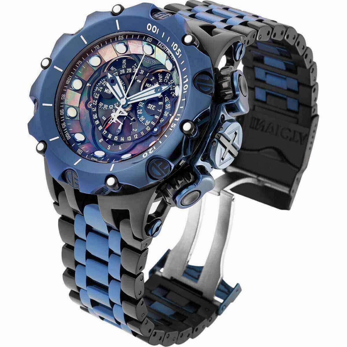 Invicta Men's Chrono Watch - Reserve Venom MOP Dial Black/Dark Blue Bracelet | 31726