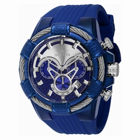 Invicta Men's Chronograph Watch - Bolt Blue and Silver Dial Silicone Strap | 40670