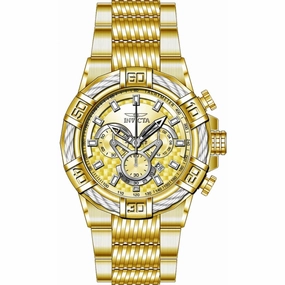 Invicta Men's Chronograph Watch - Bolt Quartz Yellow Gold Steel Bracelet | 38955