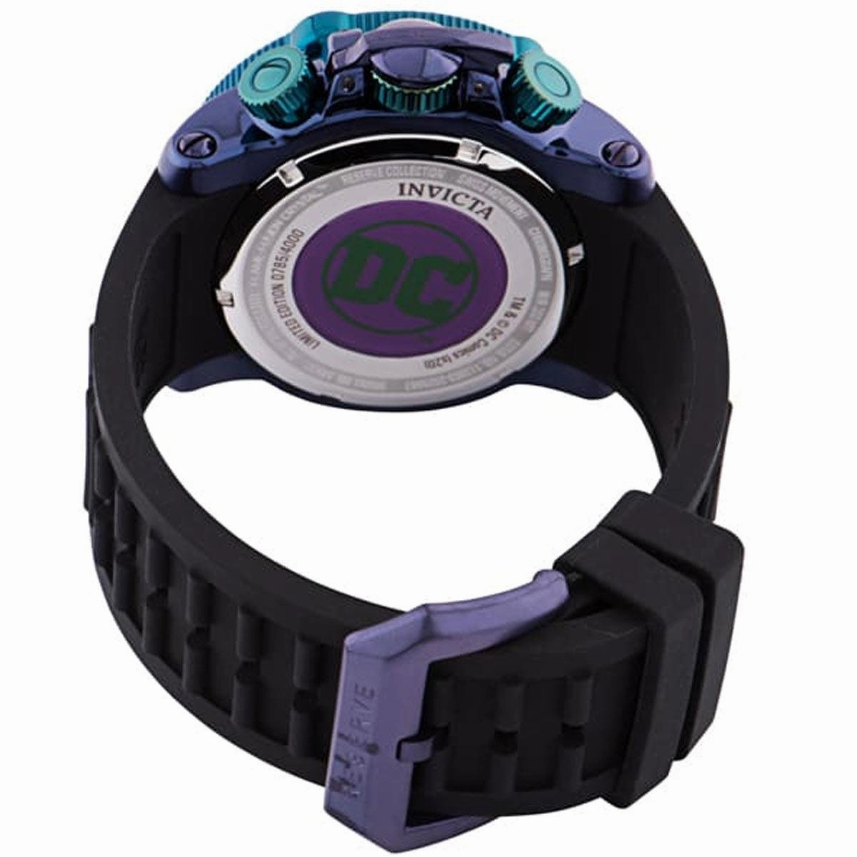 Invicta Men's Chronograph Watch - DC Comics Joker Quartz Black Silicone Strap | 34937