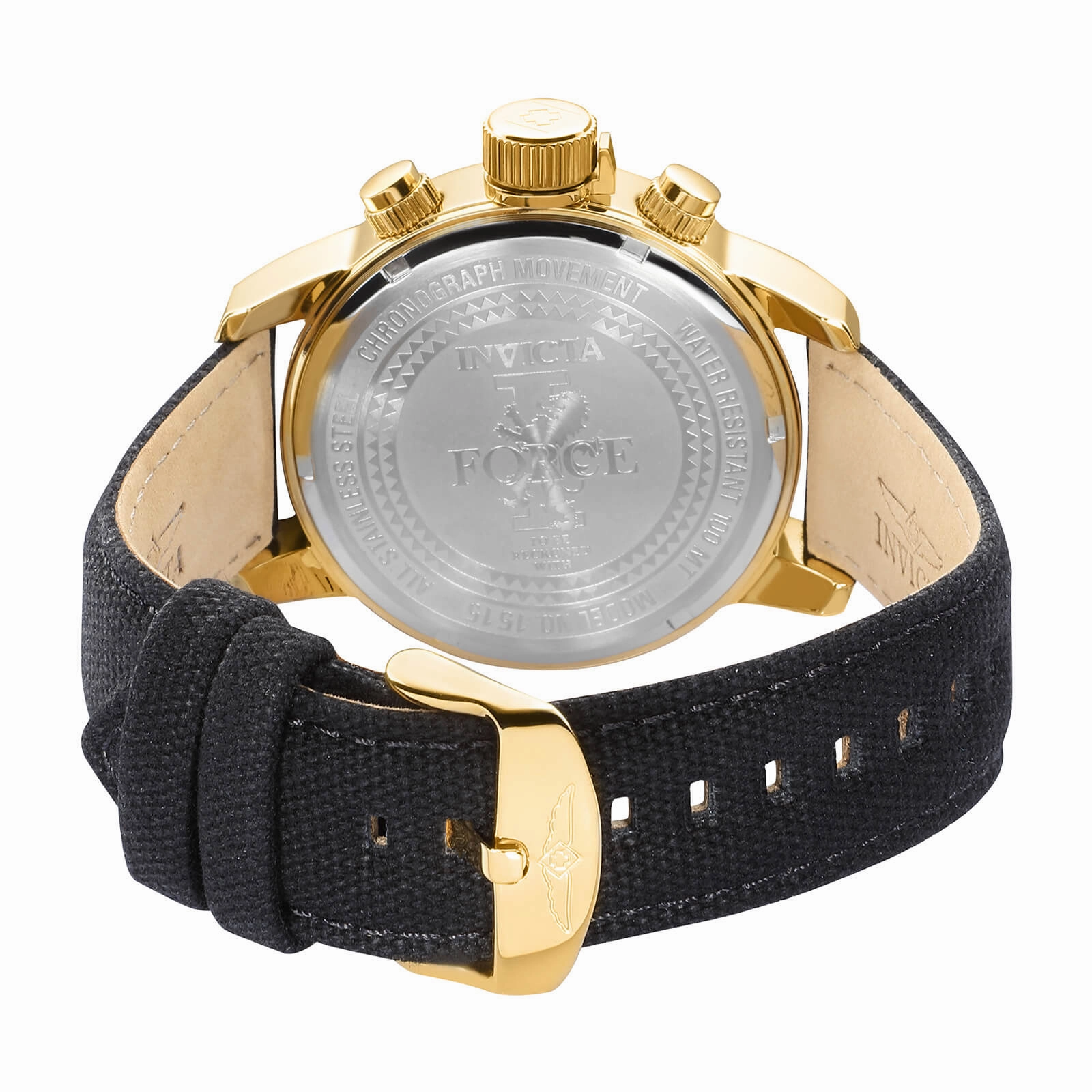 Invicta Men's Chronograph Watch - I Force Lefty Black Dial Leather Band | 1515