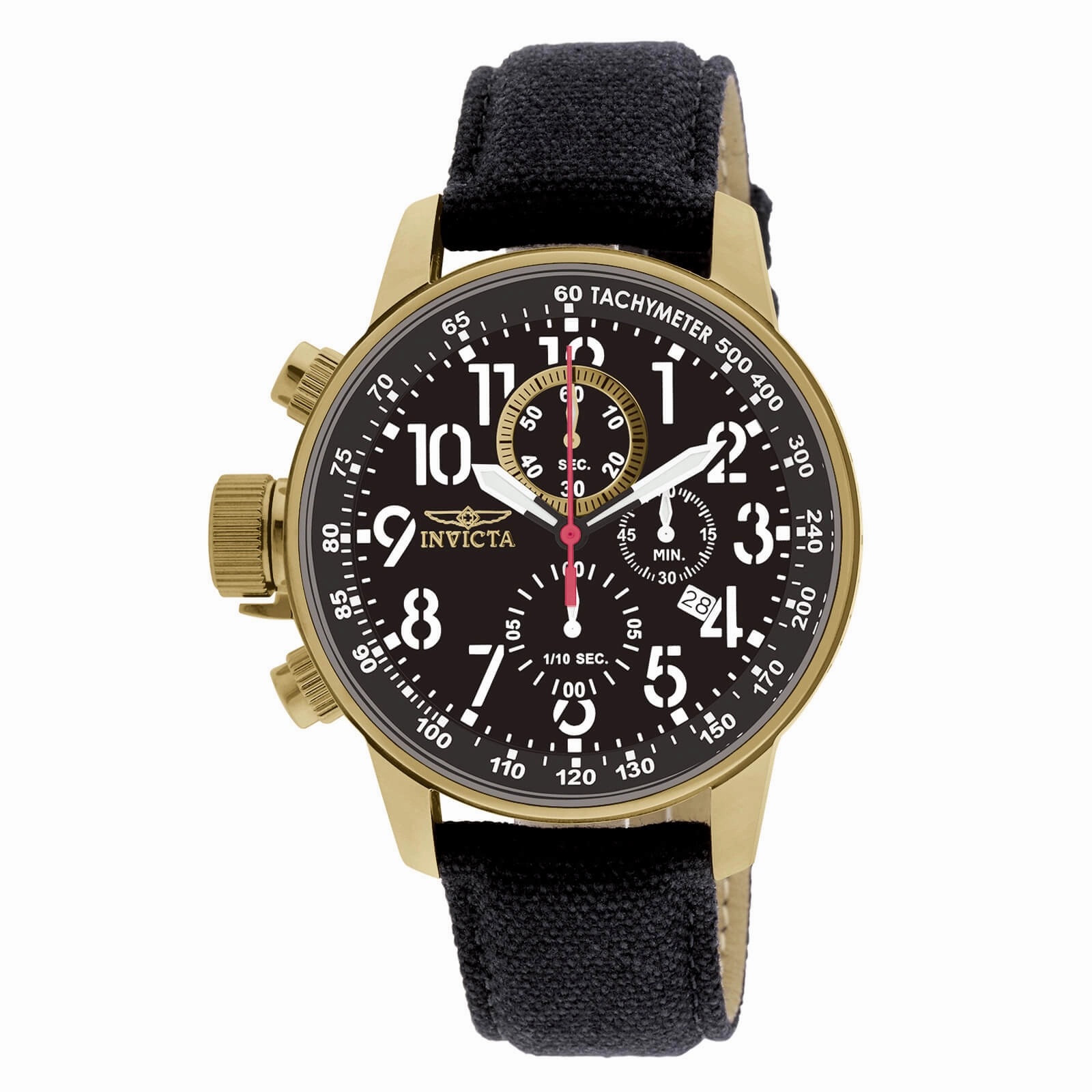 Invicta Men's Chronograph Watch - I Force Lefty Black Dial Leather Band | 1515
