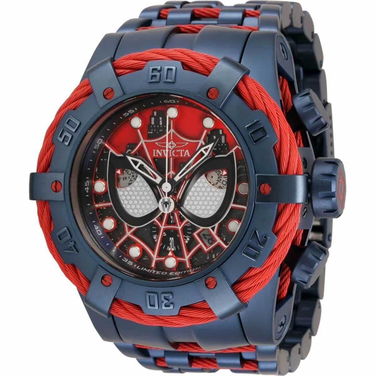Invicta Men's Chronograph Watch - Marvel Spiderman Dark Blue and Red Bracelet | 35164