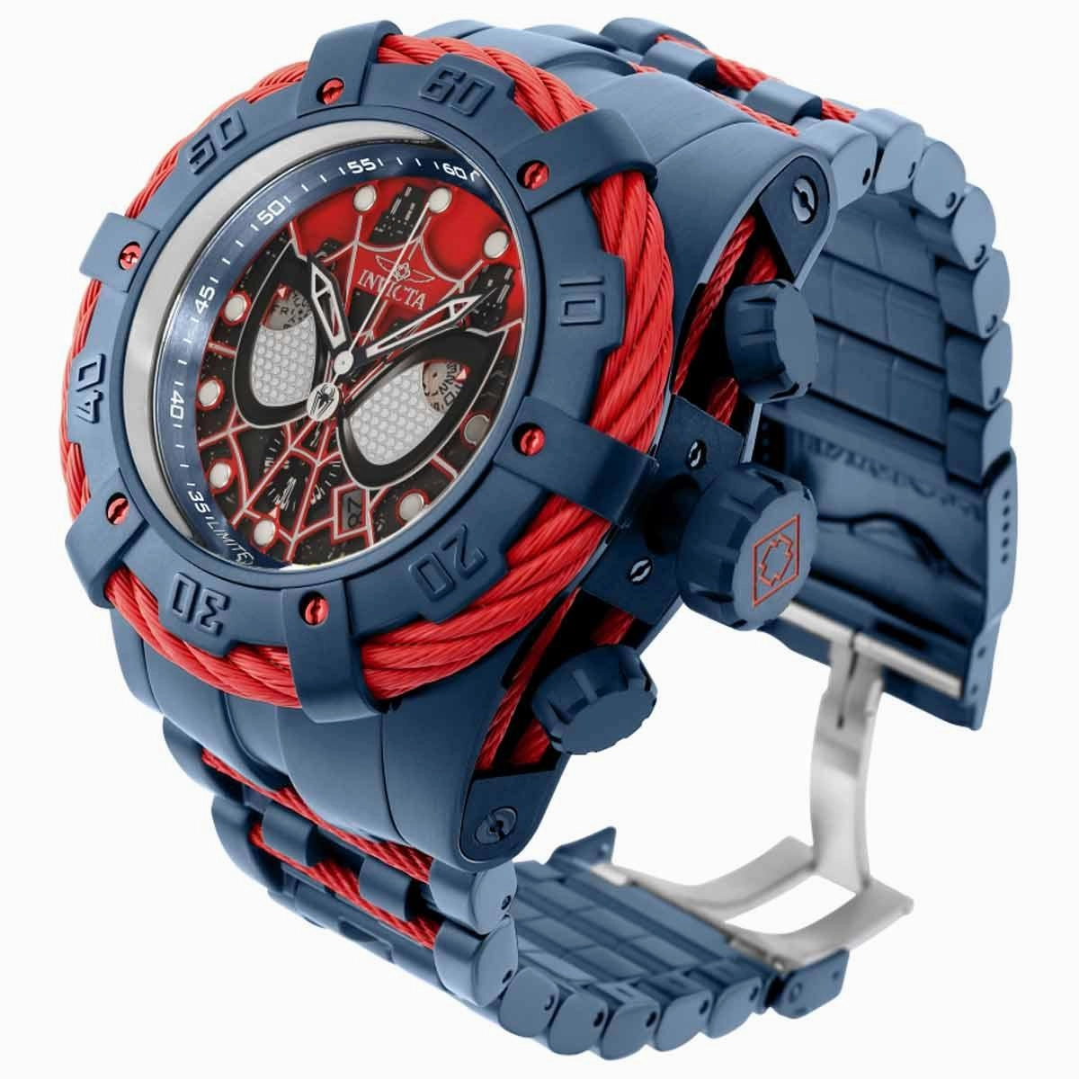 Invicta Men's Chronograph Watch - Marvel Spiderman Dark Blue and Red Bracelet | 35164