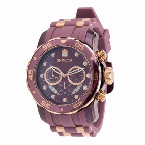 Invicta Men's Chronograph Watch - Pro Diver Light Purple and Rose Gold Strap | 40935