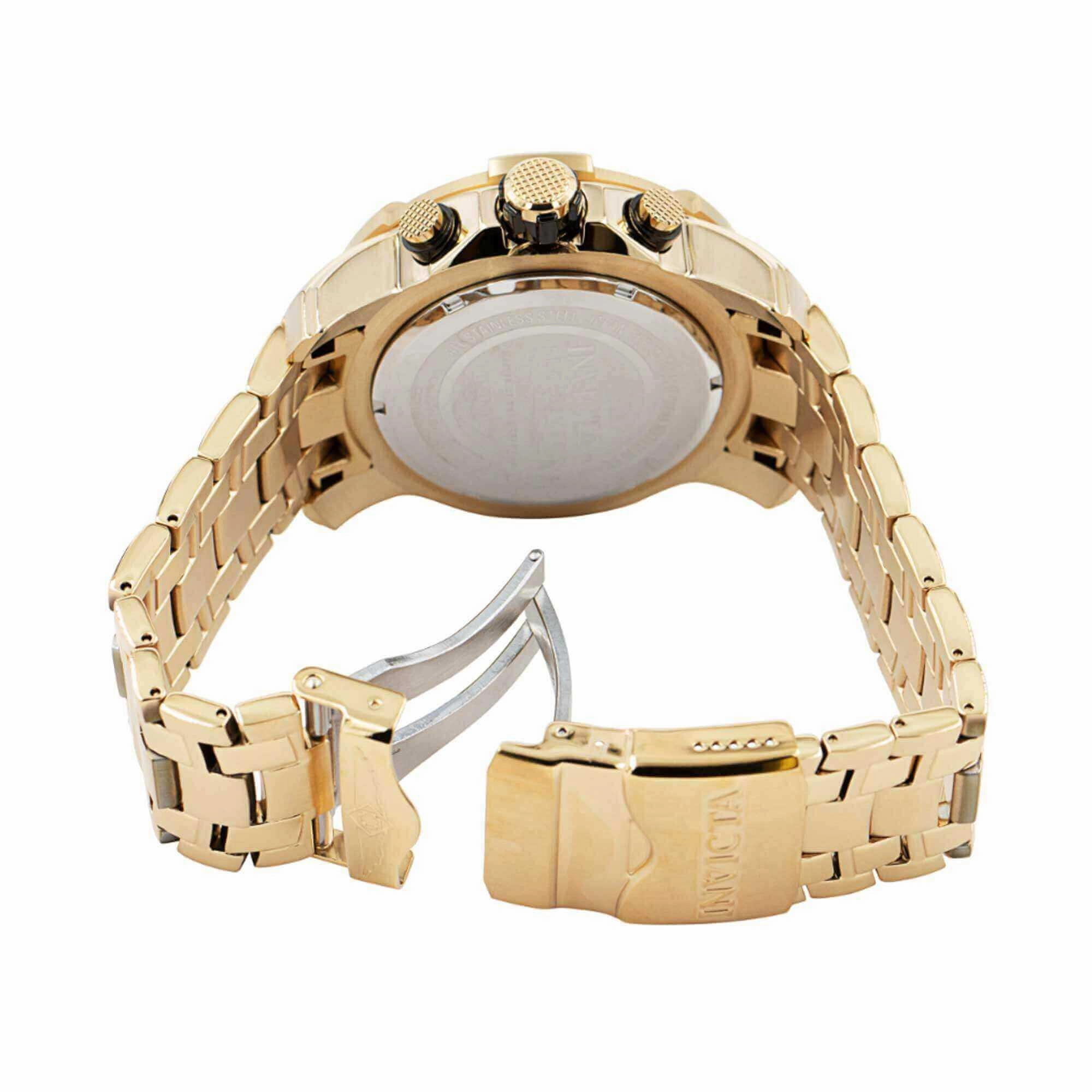 Invicta Men's Chronograph Watch - Pro Diver Scuba Black and Yellow Gold Bezel | 36046