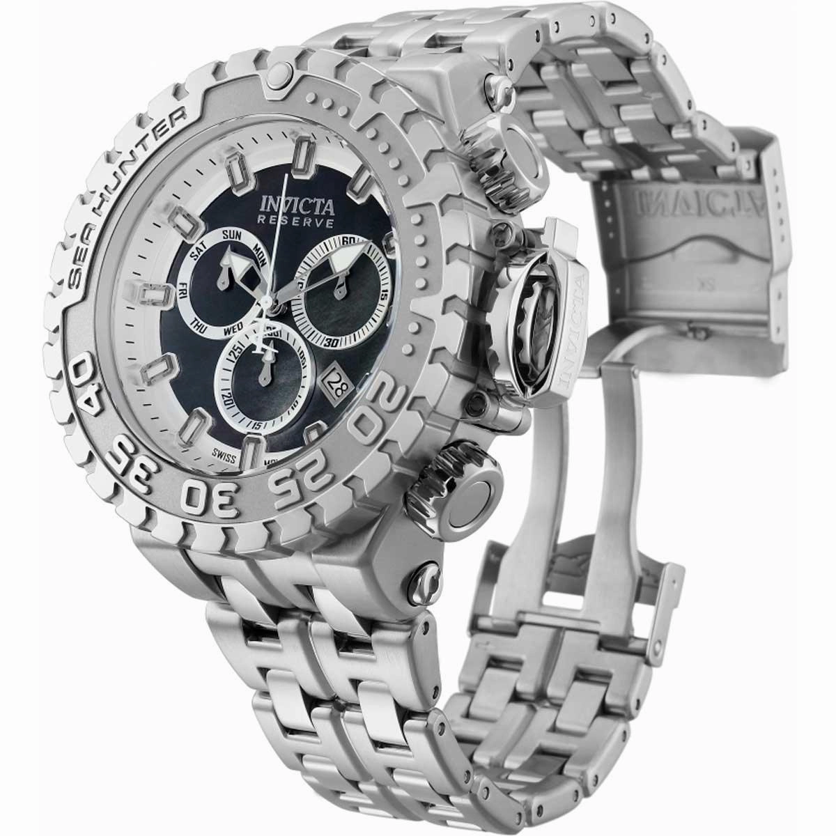 Invicta Men's Chronograph Watch - Sea Hunter MOP and Silver Dial Bracelet | 34590