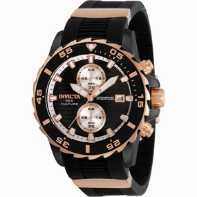 Invicta Men's Chronograph Watch - Sea Vulture Black Dial Silicone Strap | 35036