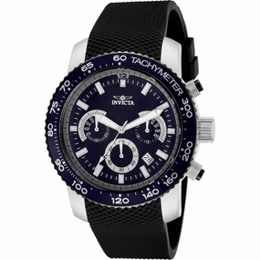 Invicta Men's Chronograph Watch - Specialty Black Polyurethane Rubber Strap | 11292