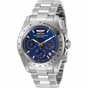 Invicta Men's Chronograph Watch - Speedway Blue Dial Silver Tone Bracelet | 27770