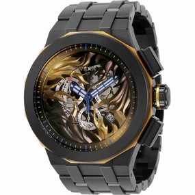 Invicta Men's Chronograph Watch - Speedway Semi-Skeleton Dial Black Steel | 34873
