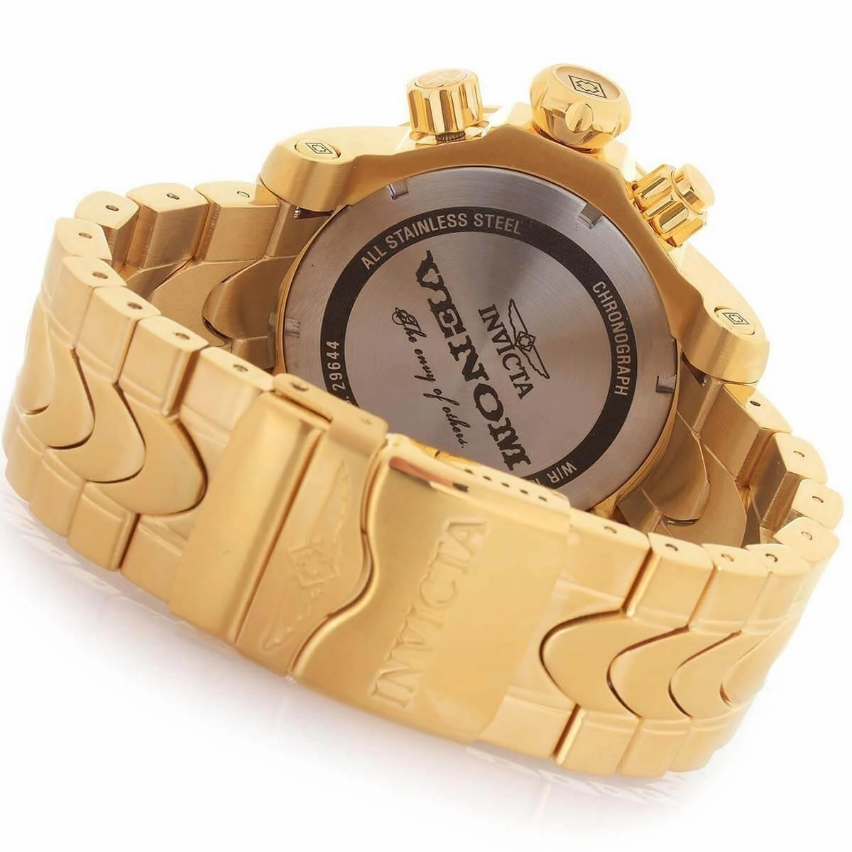 Invicta Men's Chronograph Watch - Venom Gunmetal Dial Yellow Gold Bracelet | 29644