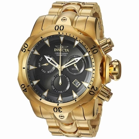 Invicta Men's Chronograph Watch - Venom Gunmetal Dial Yellow Gold Bracelet | 29644