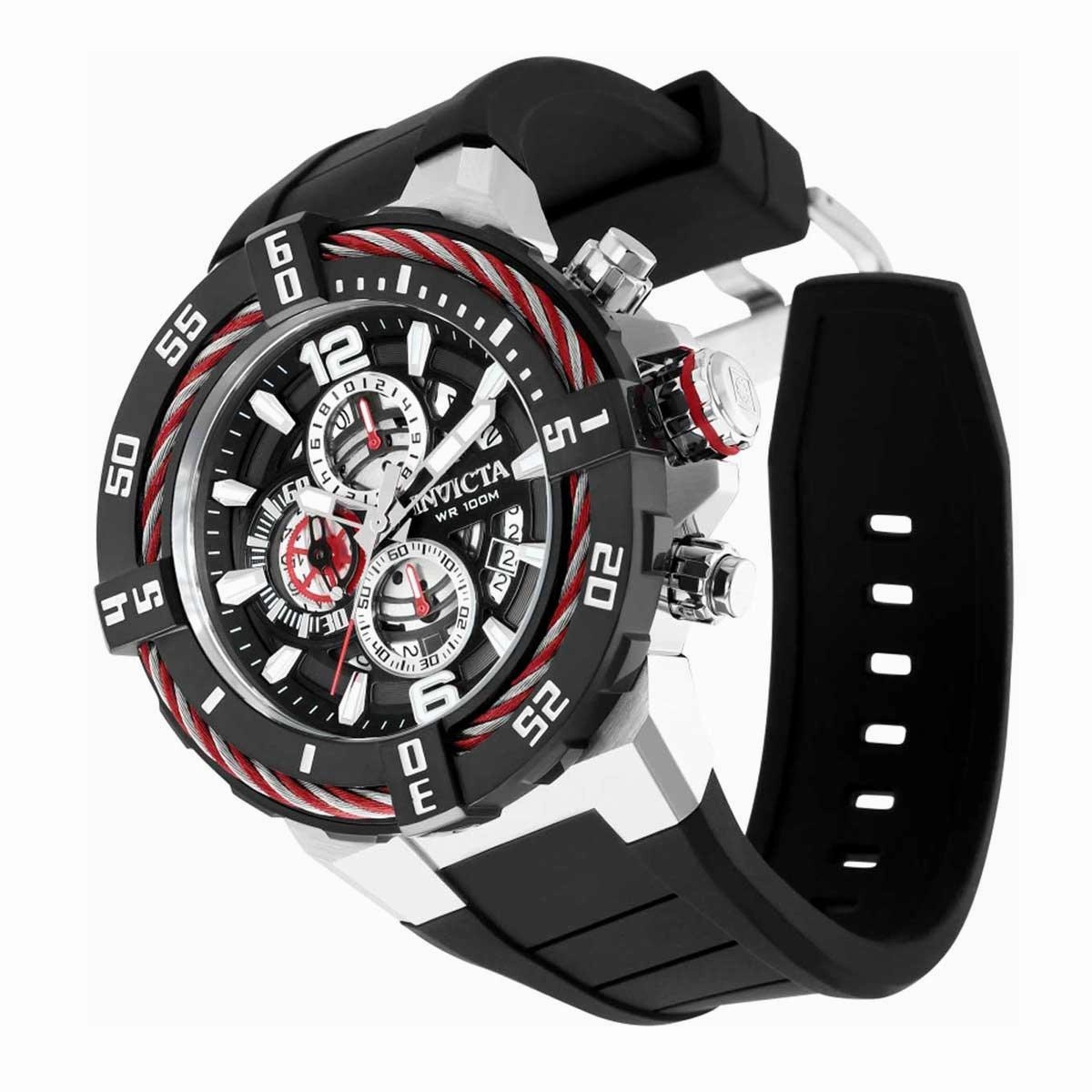 Invicta Men's Japanese Quartz Watch - Bolt Chronograph Black Silicone Strap | 32734