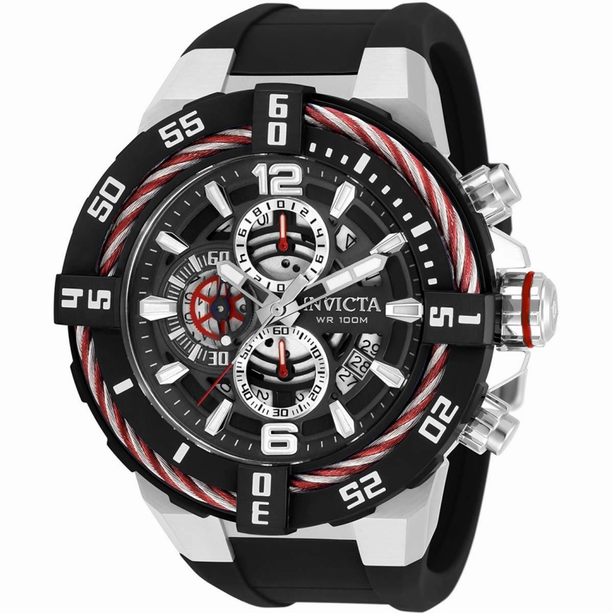 Invicta Men's Japanese Quartz Watch - Bolt Chronograph Black Silicone Strap | 32734