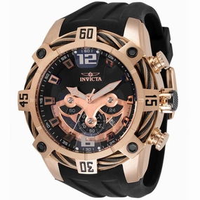 Invicta Men's Quartz Watch - Bolt Chronograph Black and Rose Gold Strap | 35630