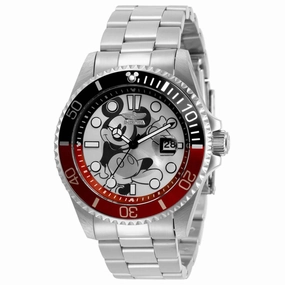 Invicta Men's Quartz Watch - Disney Mickey Mouse Silver and Black Dial | 32440