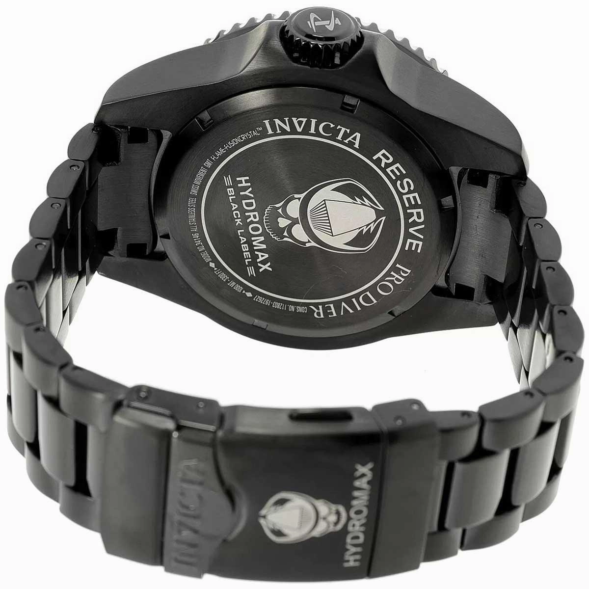 Invicta Men's Quartz Watch - Hydromax Black Dial Stainless Steel Bracelet | 34146