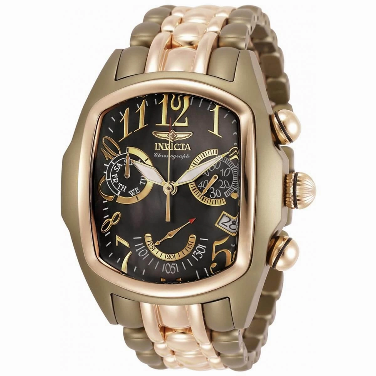Invicta Men's Quartz Watch - Lupah Chronograph Black Dial Two Tone Bracelet | 33380