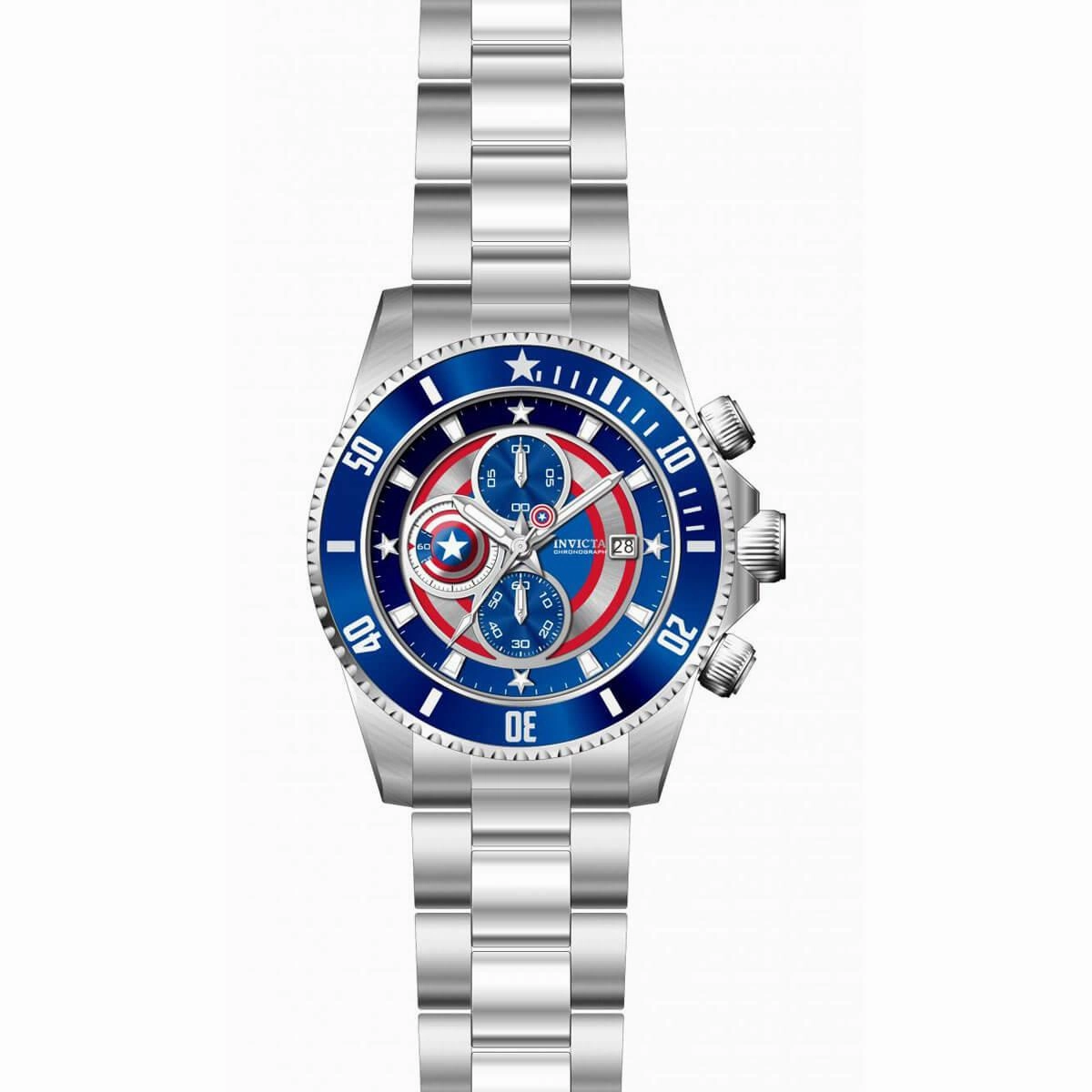 Invicta Men's Quartz Watch - Marvel Captain America Chronograph Bracelet | 34622