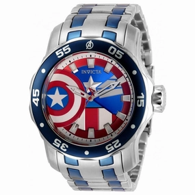 Invicta Men's Quartz Watch - Marvel Captain America Stainless Steel Bracelet | 32413