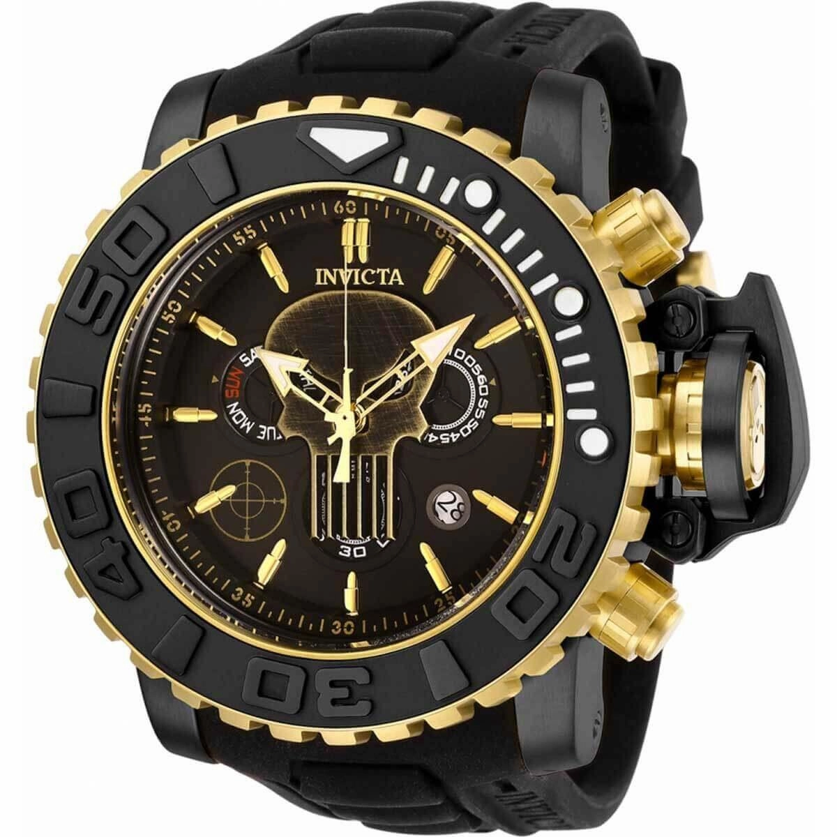 Invicta Men's Quartz Watch - Marvel Punisher Chronograph Black Rubber Strap | 26787