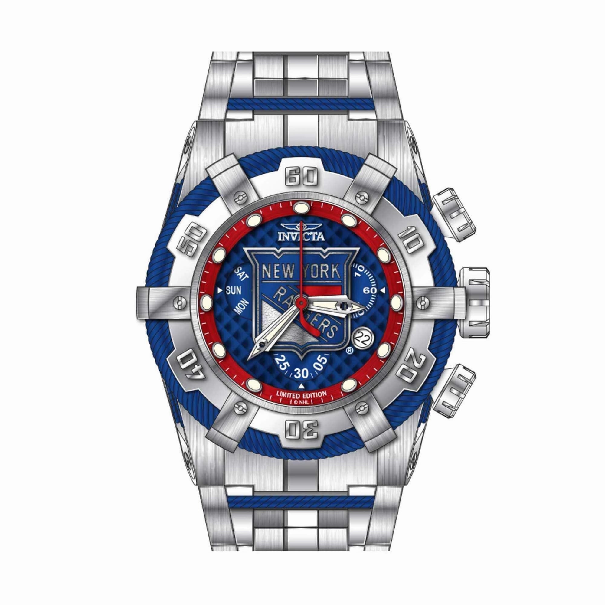 Invicta Men's Quartz Watch - NHL New York Rangers Chronograph Bracelet Dive | 42018